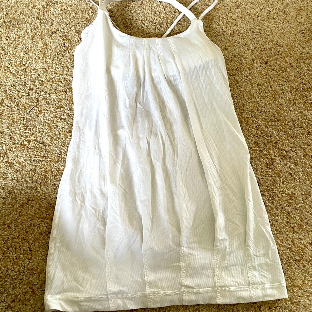 White Built in Bra Lulu workout Top